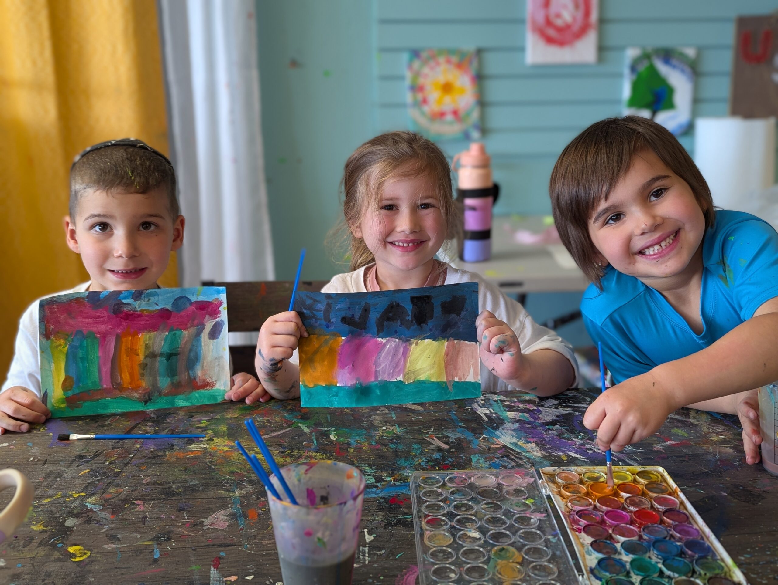 Group of campers at Camp Shemeshaz enjoying time together indoors